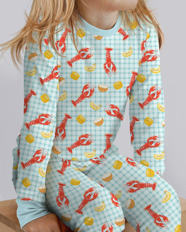 Zweiteiliges Langarm-Pyjama-Set mit Sommerfrüchten
