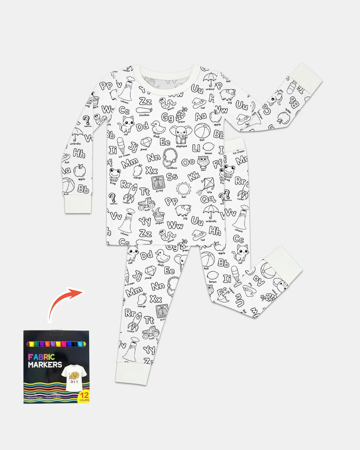 Zweiteiliges Langarm-Pyjama-Set mit Sommerfrüchten