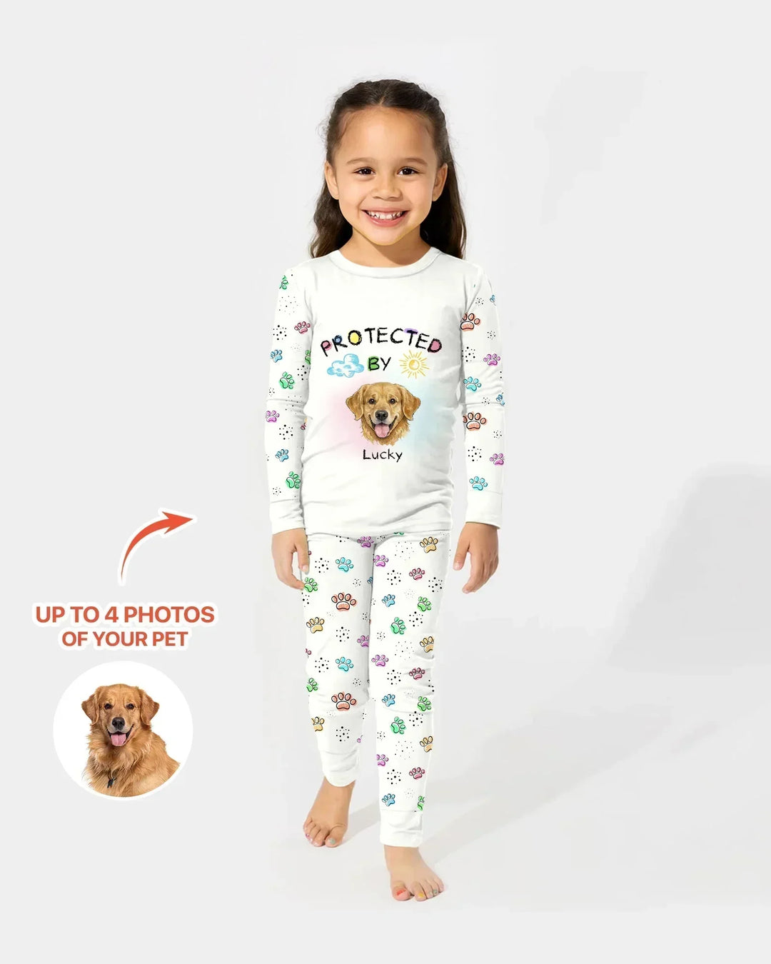 Zweiteiliges Langarm-Pyjama-Set mit Sommerfrüchten