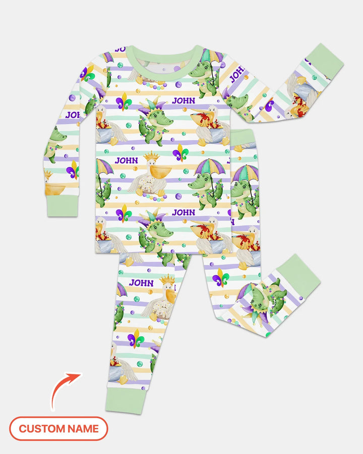 Zweiteiliges Langarm-Pyjama-Set mit Sommerfrüchten