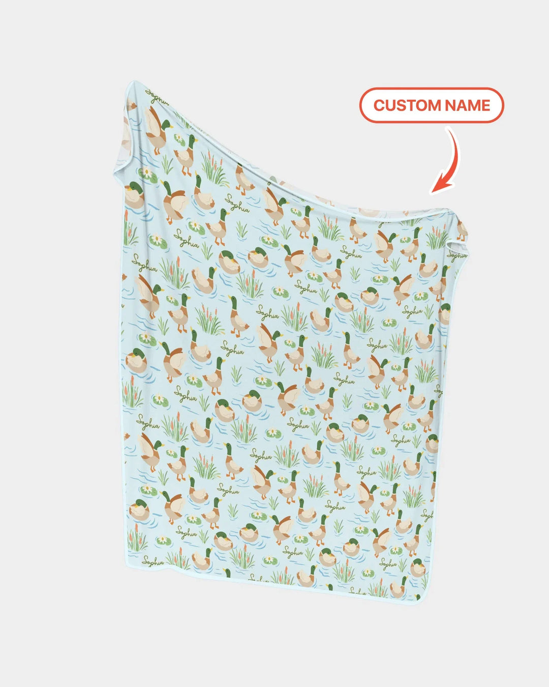 Personalized Mallard Duck Bamboo Blanket