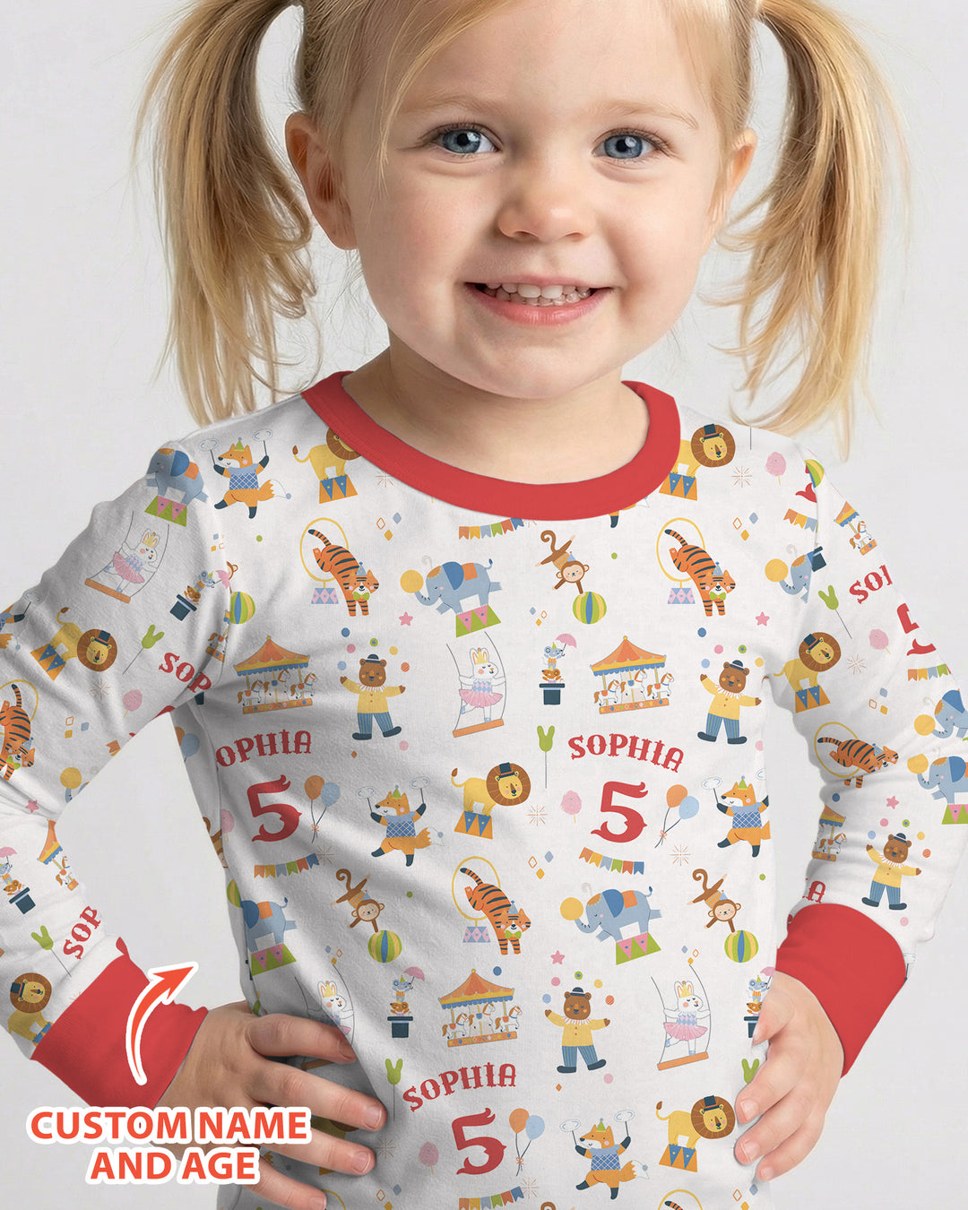 Zweiteiliges Langarm-Pyjama-Set mit Sommerfrüchten
