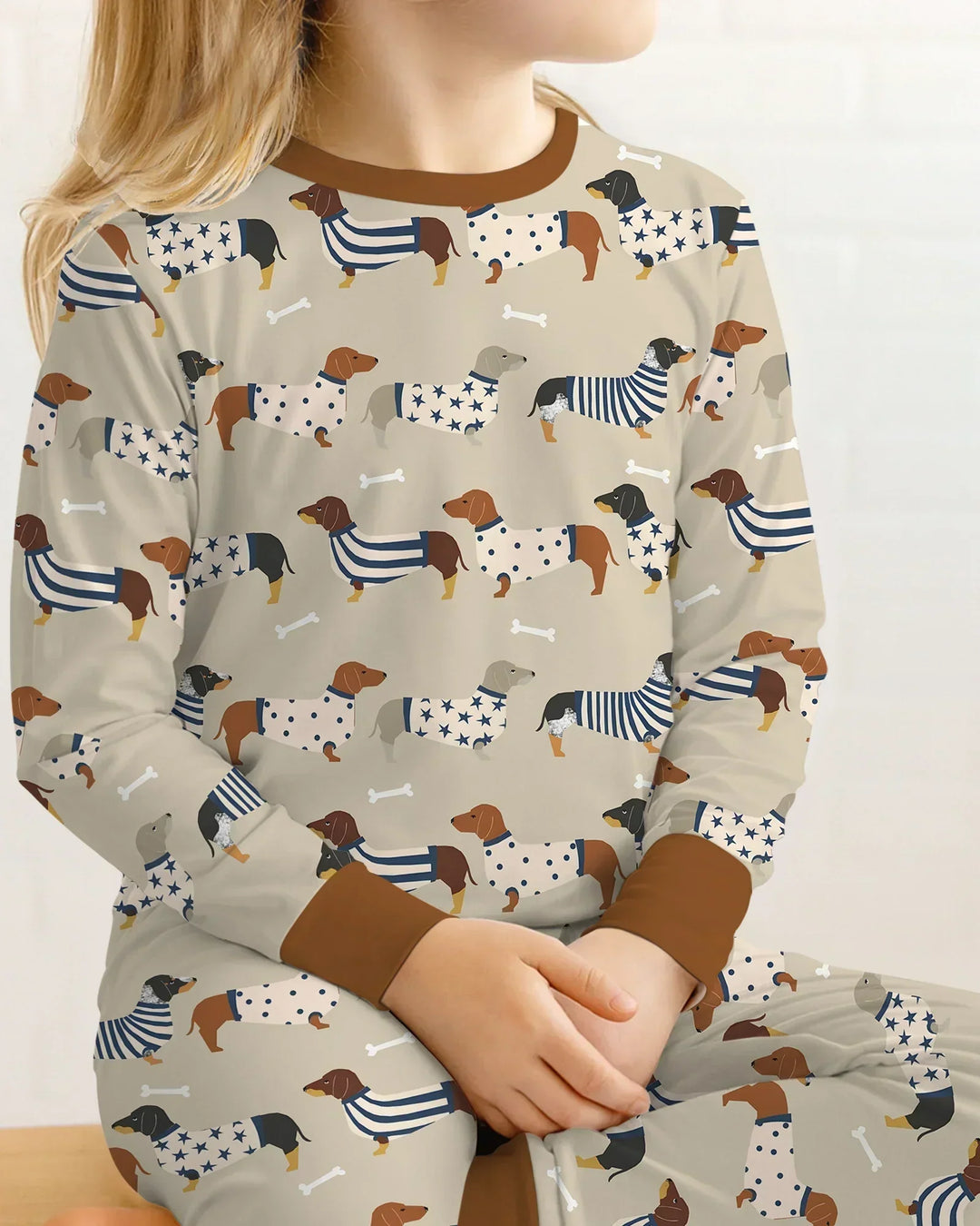Zweiteiliges Langarm-Pyjama-Set mit Sommerfrüchten