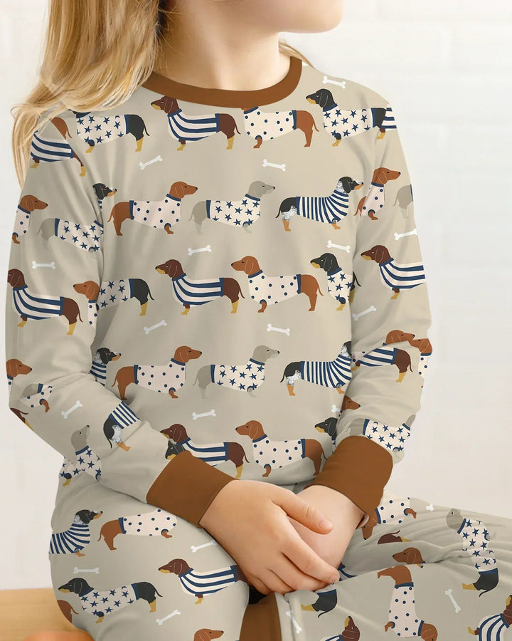 Zweiteiliges Langarm-Pyjama-Set mit Sommerfrüchten