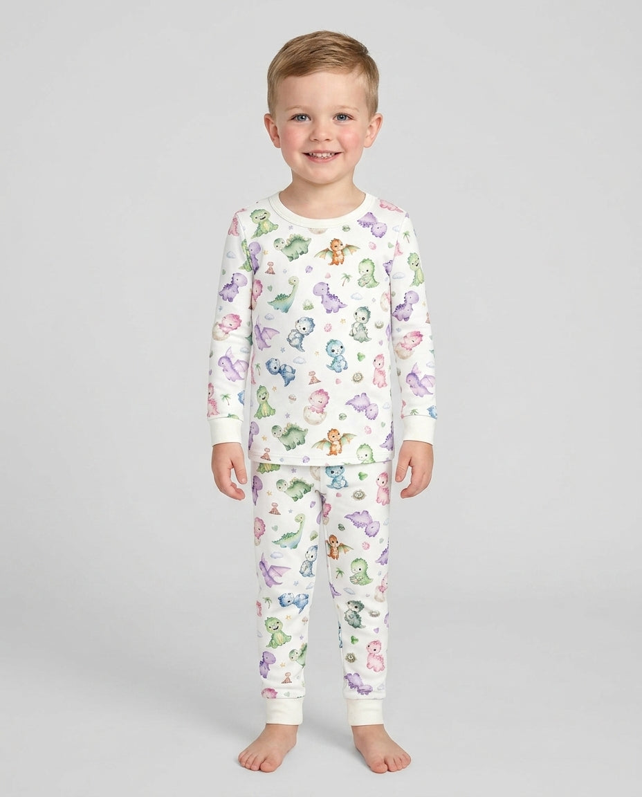 Kawaii Teddy Bamboo Two Piece Long Sleeve Pajama Set