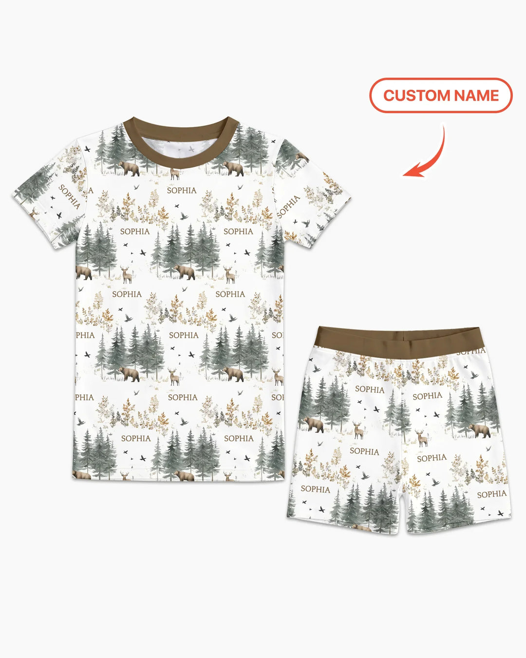Zweiteiliges Pyjama-Set mit kurzen Ärmeln und Shorts im Sommer-Design