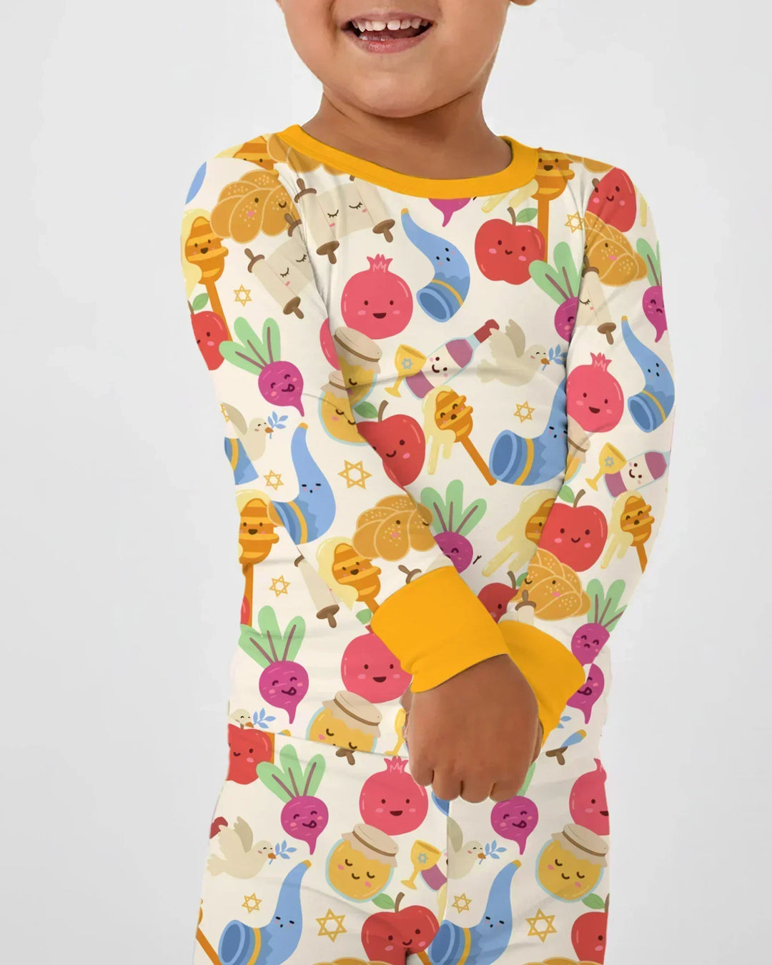 Zweiteiliges Langarm-Pyjama-Set mit Sommerfrüchten
