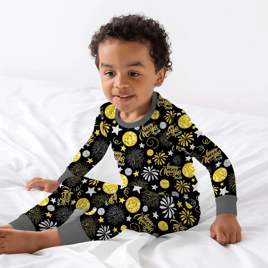 New Year's Eve Celebration Bamboo Two Piece Long Sleeve Pajama Set
