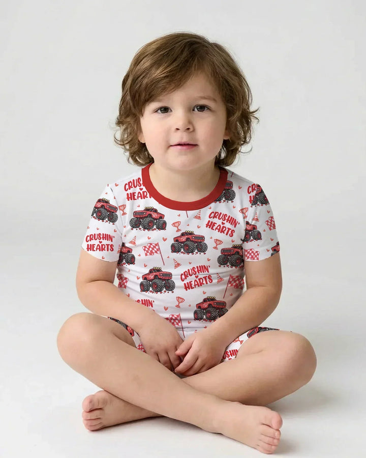 Template Zweiteiliges Pyjama-Set mit kurzen Ärmeln und Shorts