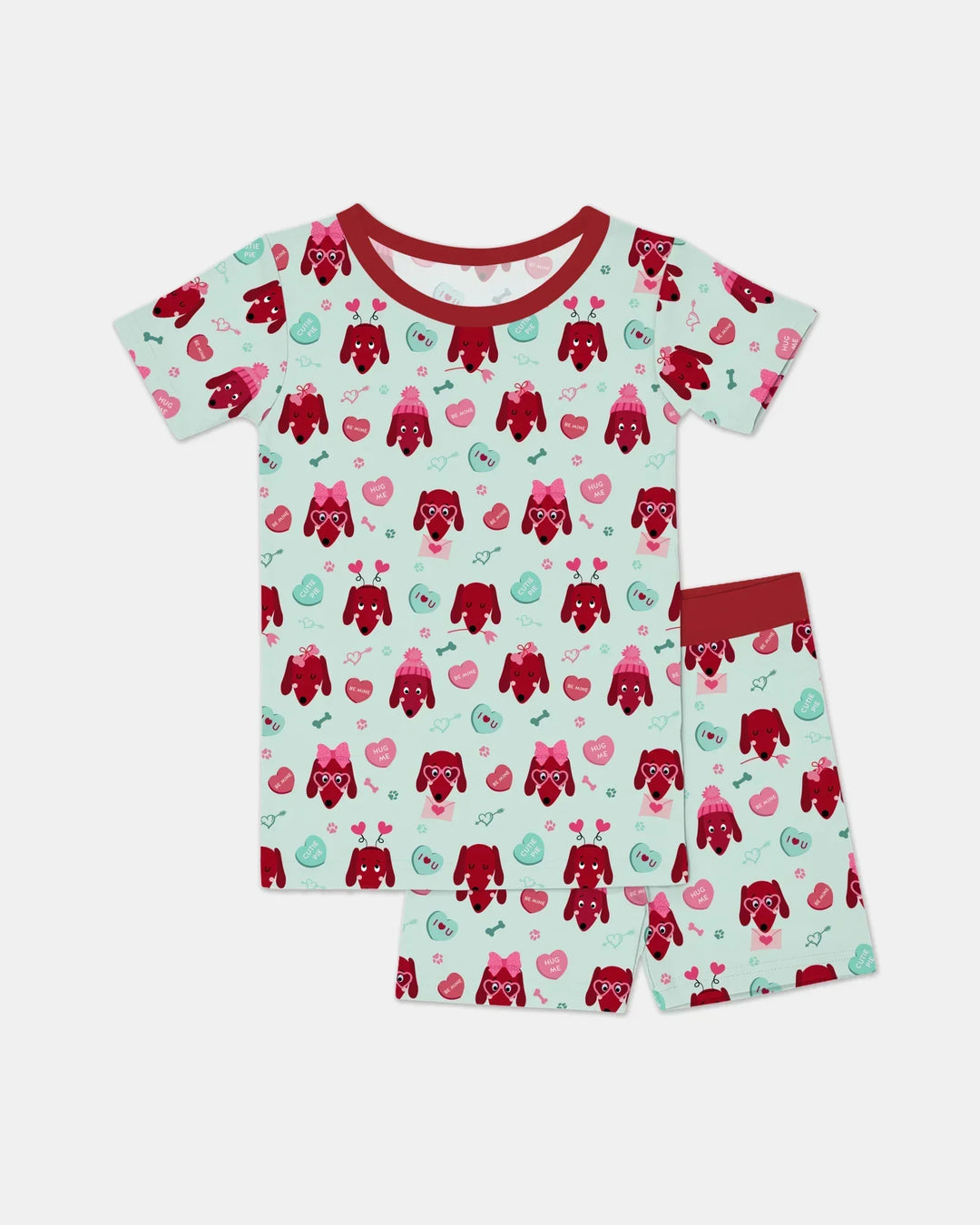 Template Zweiteiliges Pyjama-Set mit kurzen Ärmeln und Shorts