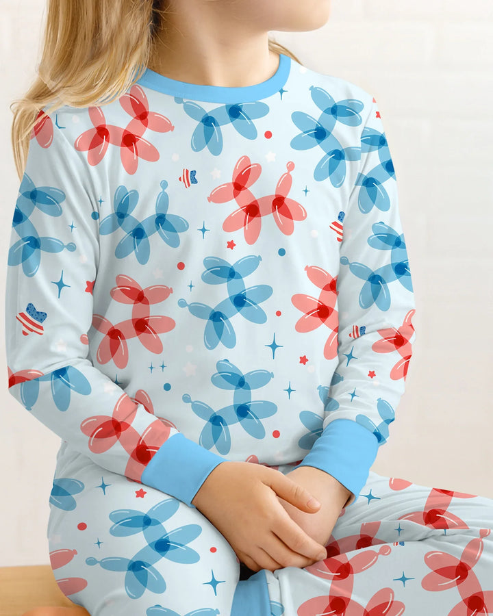 Zweiteiliges Langarm-Pyjama-Set mit Sommerfrüchten