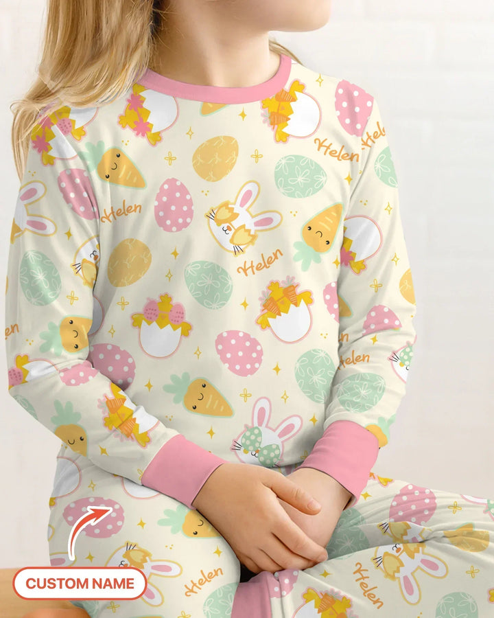 Zweiteiliges Langarm-Pyjama-Set mit Sommerfrüchten