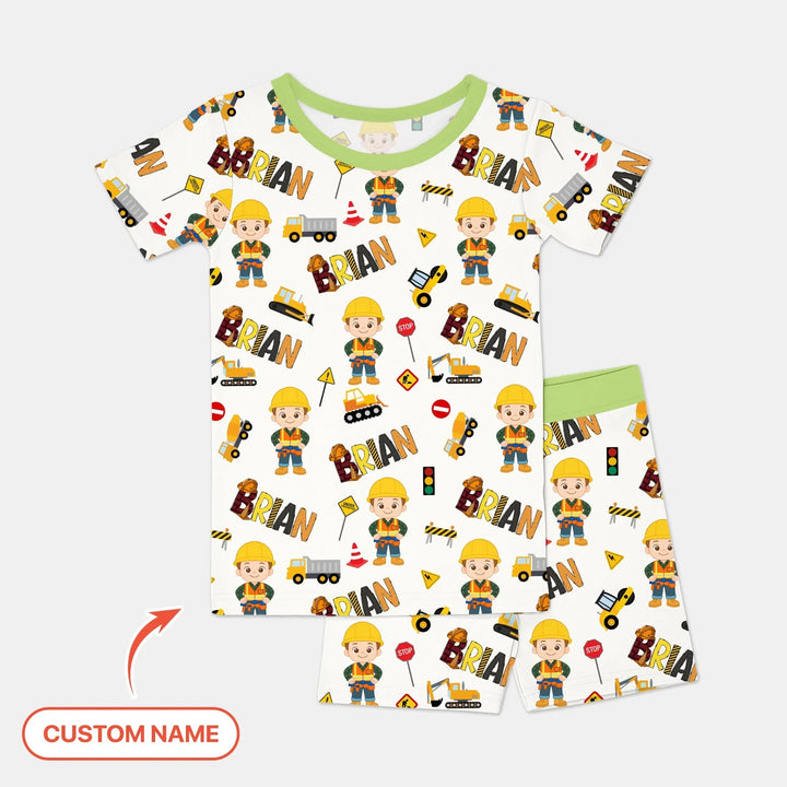 Zweiteiliges Pyjama-Set mit kurzen Ärmeln und Shorts im Sommer-Design