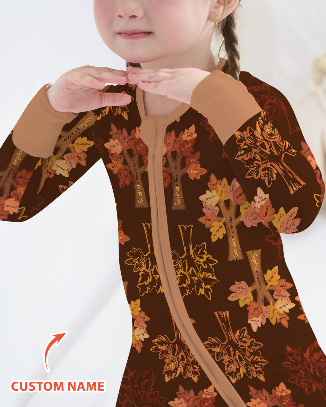 Custom Thanksgiving Tree Bamboo Convertible Zippy
