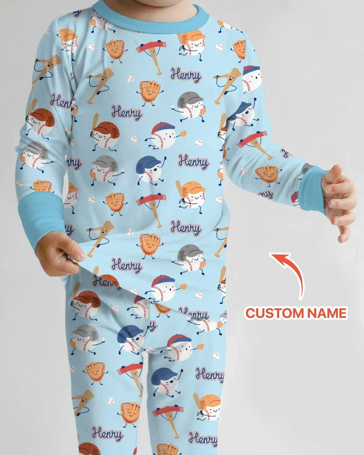 Zweiteiliges Langarm-Pyjama-Set mit Sommerfrüchten