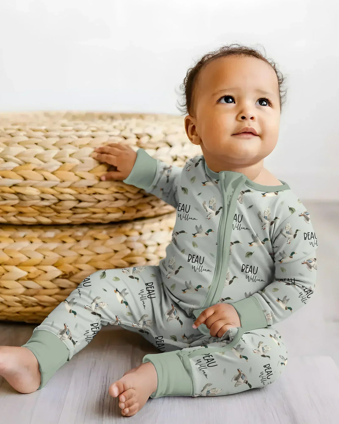 Gerippte Babykleidung mit individuellem Foto - Weich &amp; Skizzenhaft