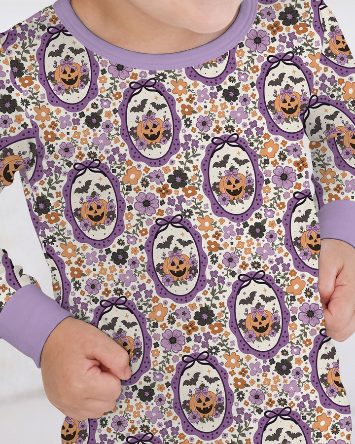 Pumpkin Cameo Garden Bamboo Two Piece Long Sleeve Pajama Set