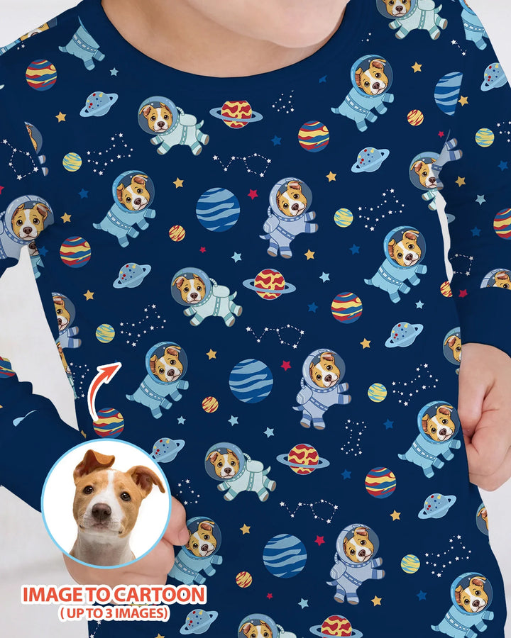 Zweiteiliges Langarm-Pyjama-Set mit Sommerfrüchten