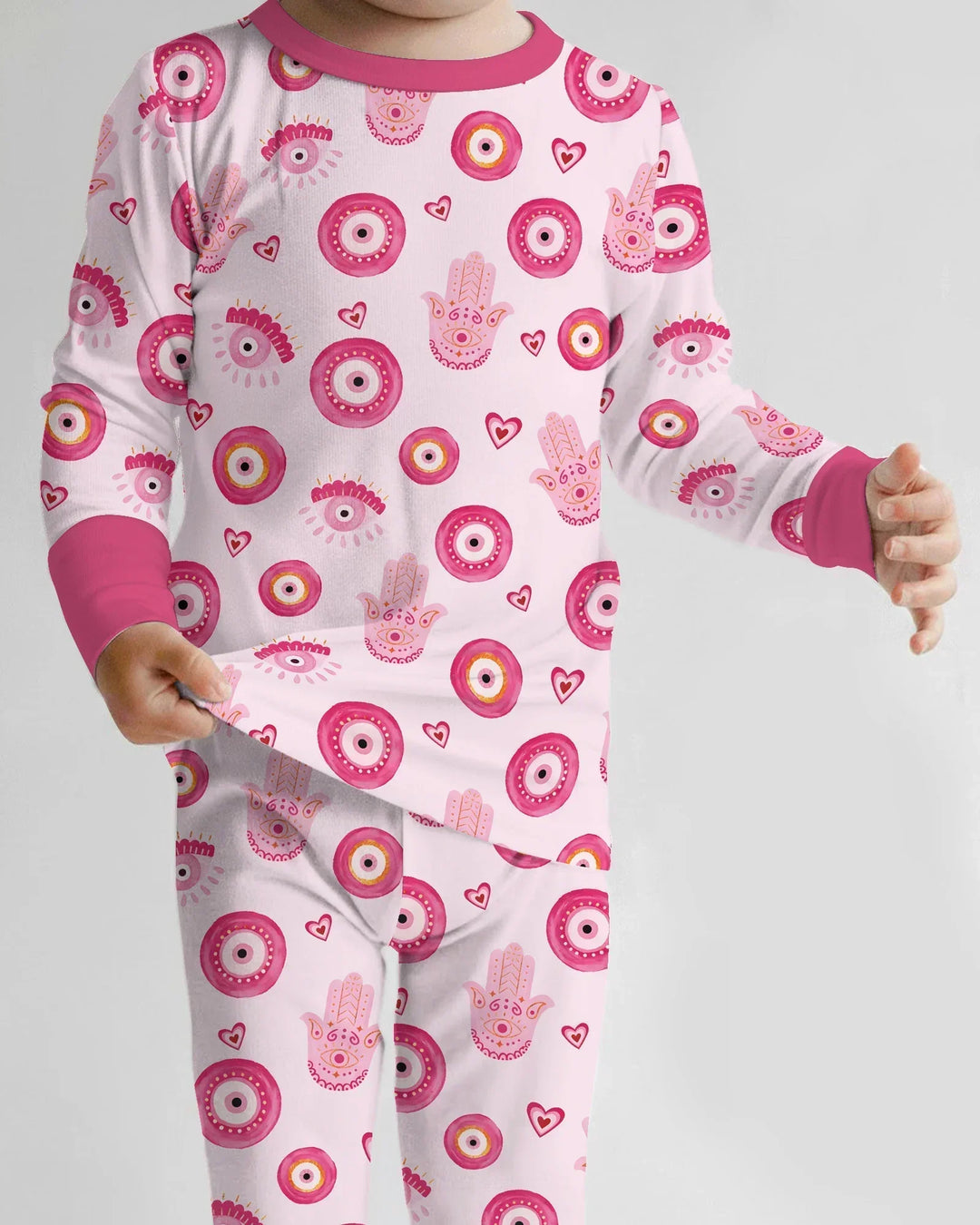 Zweiteiliges Langarm-Pyjama-Set mit Sommerfrüchten