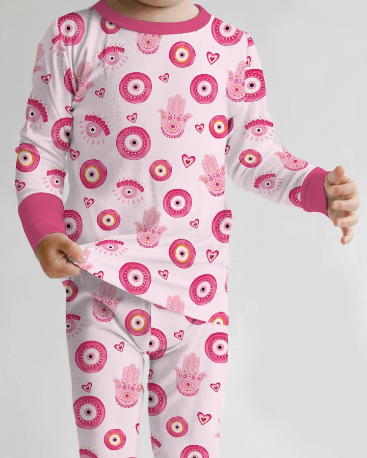 Zweiteiliges Langarm-Pyjama-Set mit Sommerfrüchten