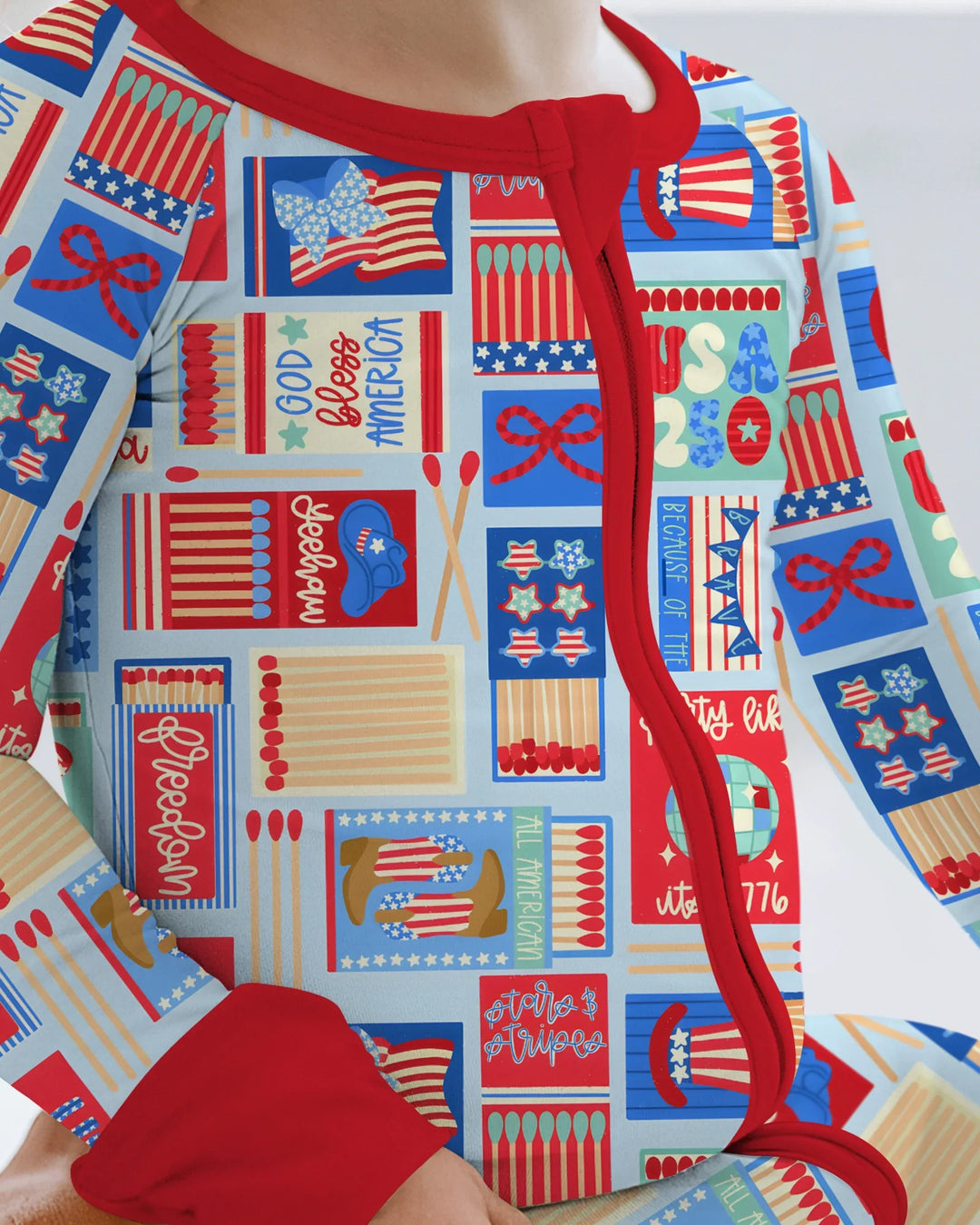 Patriotic Matchbox Family Matching Bamboo Convertible Zippy