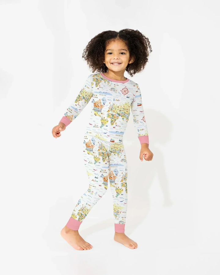 Zweiteiliges Langarm-Pyjama-Set mit Sommerfrüchten