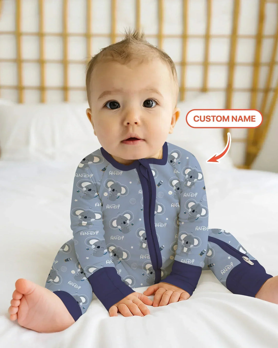 Gerippte Babykleidung mit individuellem Foto - Weich &amp; Skizzenhaft