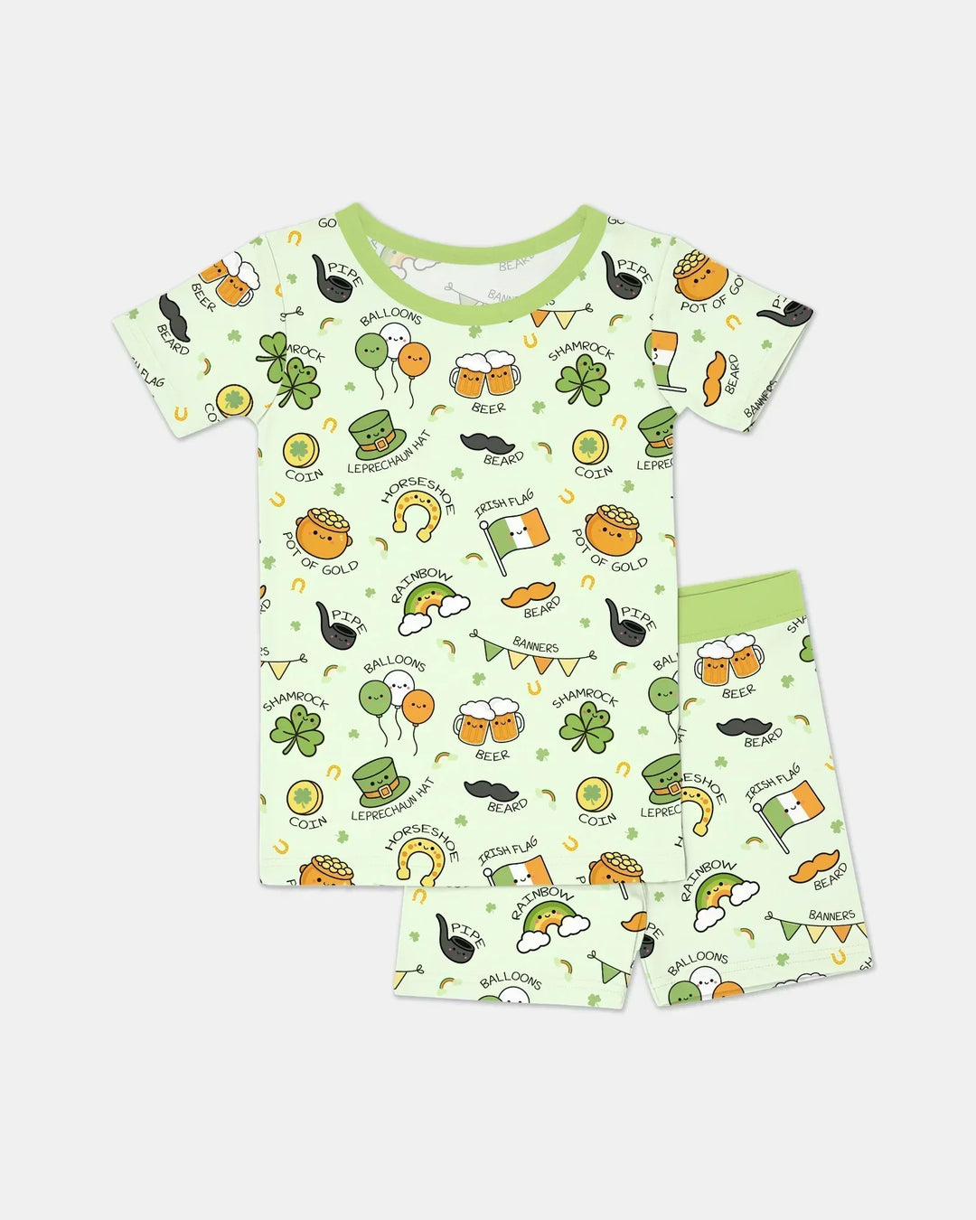 Template Zweiteiliges Pyjama-Set mit kurzen Ärmeln und Shorts