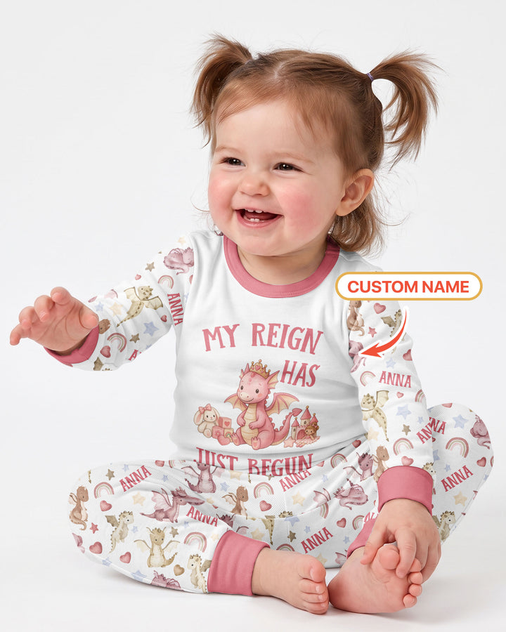 My Reign Has Just Begun Custom Name Bamboo Two Piece Long Sleeve Pajama Set