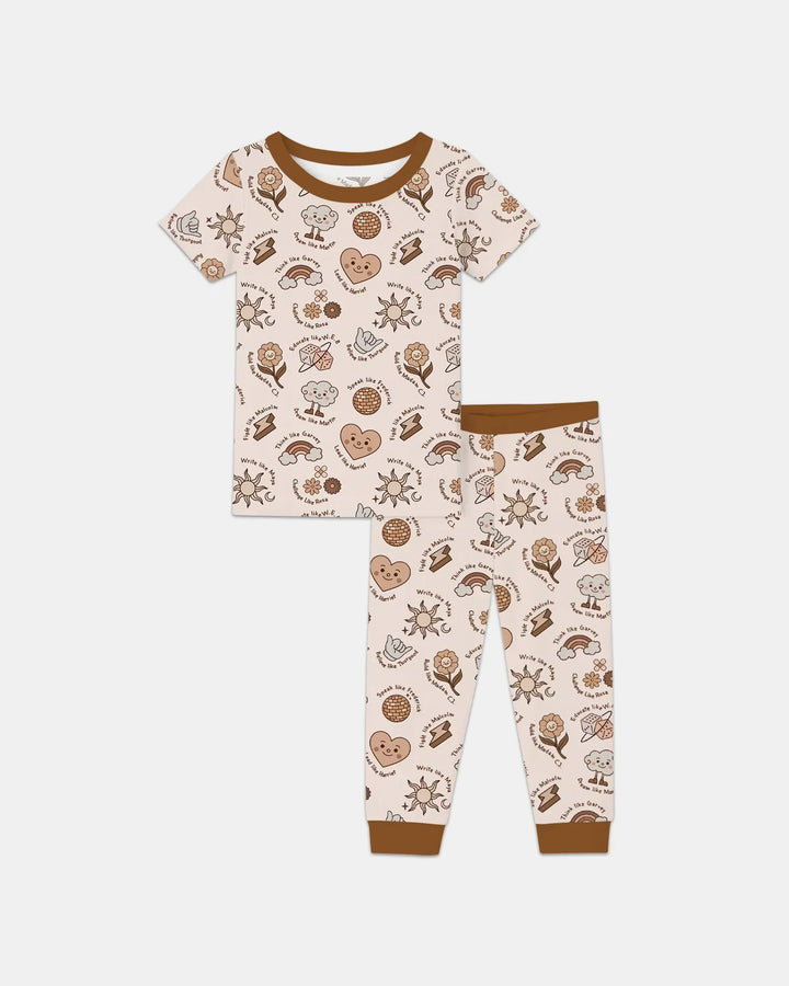 Zweiteiliges, kurzärmliges Pyjama-Set mit Marienkäfern