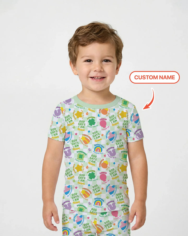 Zweiteiliges, kurzärmliges Pyjama-Set mit Marienkäfern