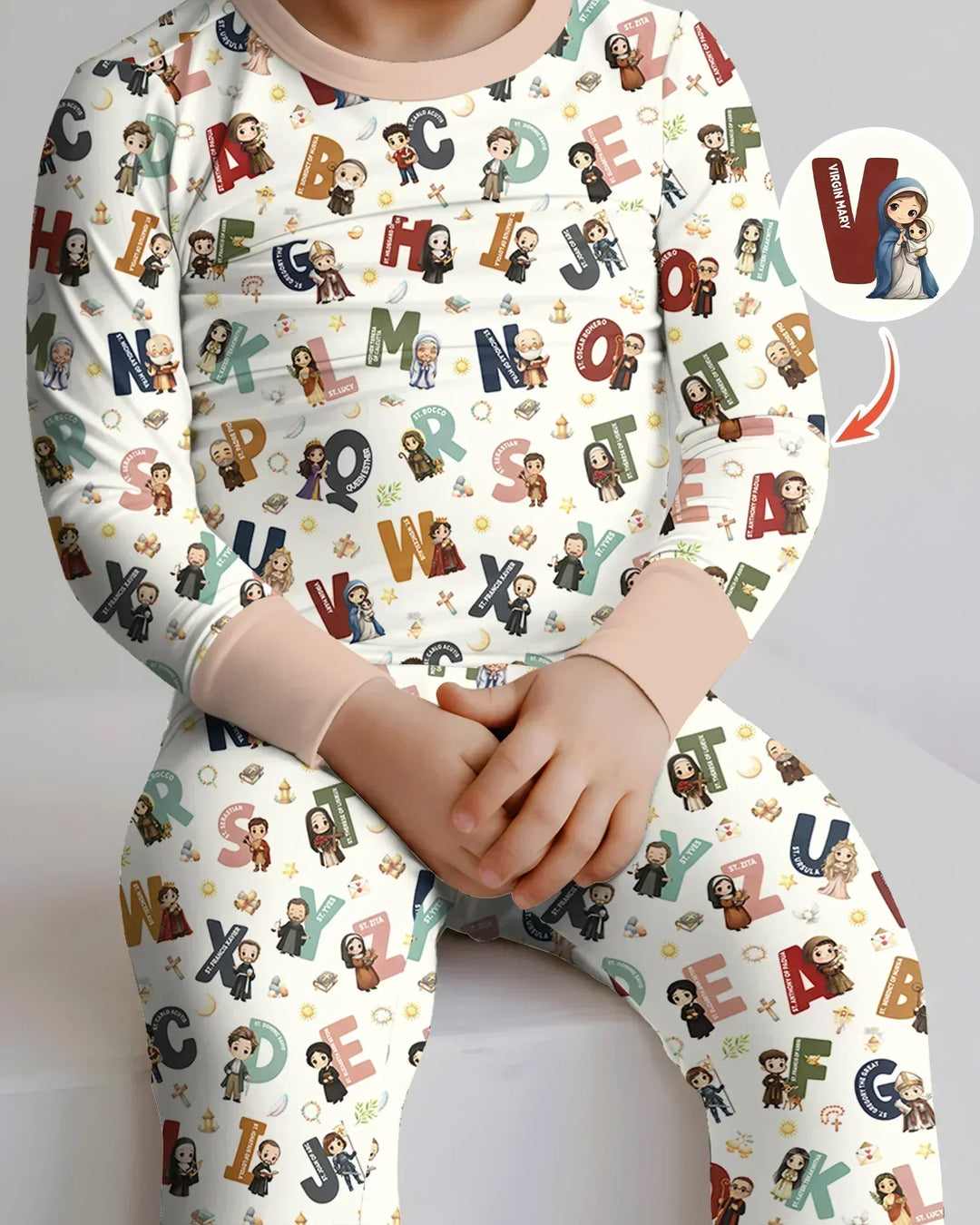 Zweiteiliges Langarm-Pyjama-Set mit Sommerfrüchten