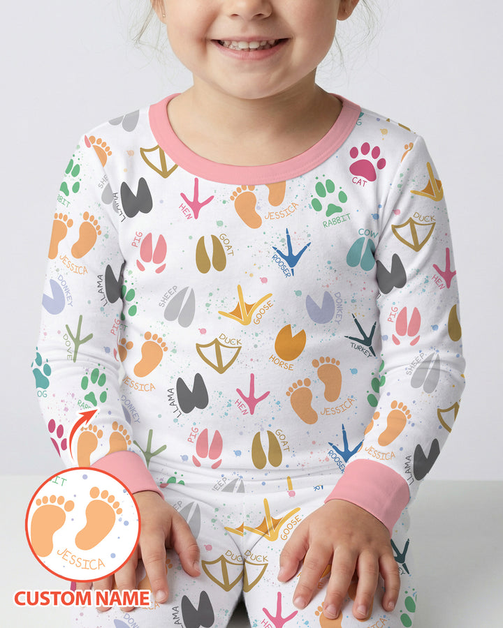 Zweiteiliges Langarm-Pyjama-Set mit Sommerfrüchten