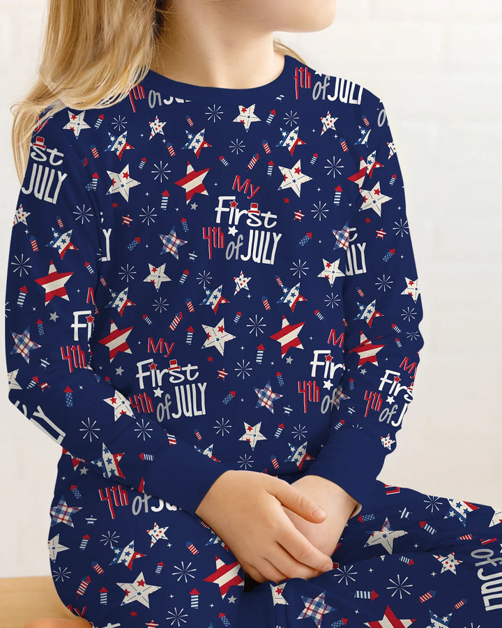 Zweiteiliges Langarm-Pyjama-Set mit Sommerfrüchten