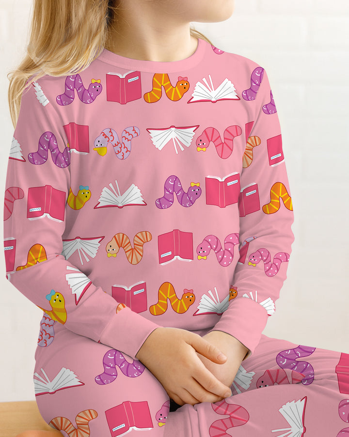 Zweiteiliges Langarm-Pyjama-Set mit Sommerfrüchten