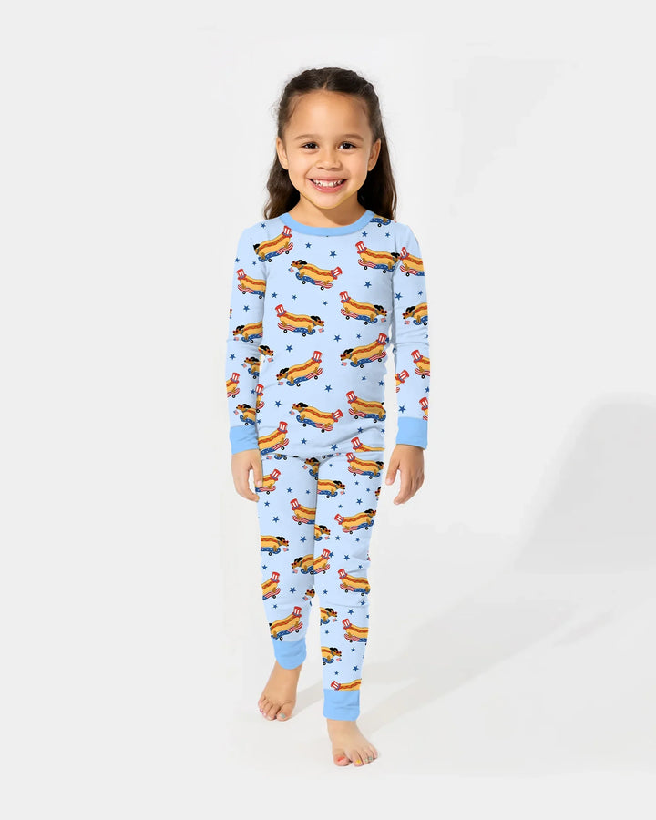 Zweiteiliges Langarm-Pyjama-Set mit Sommerfrüchten