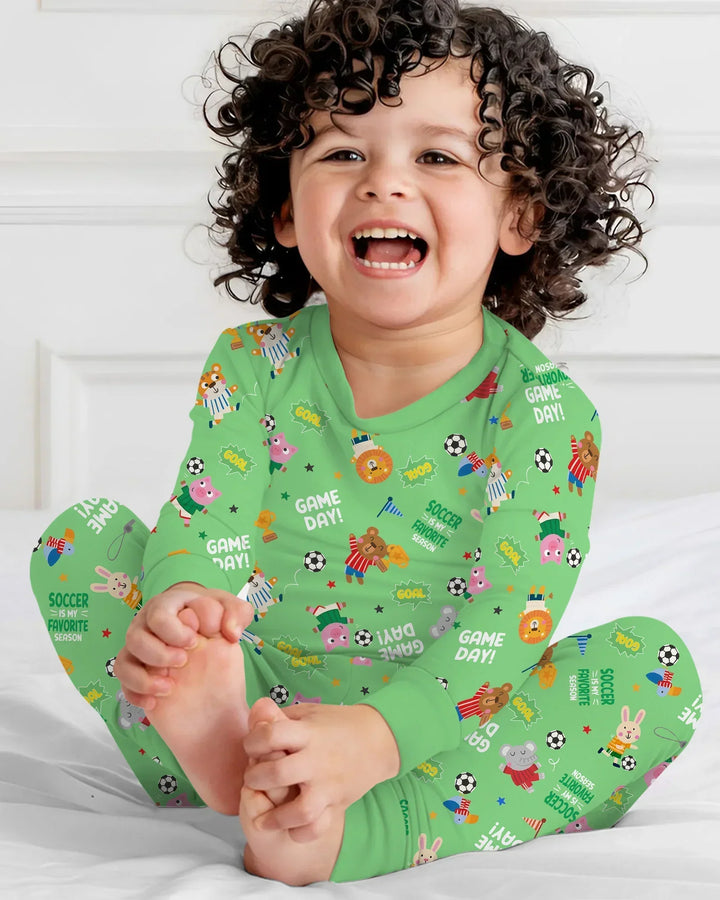 Zweiteiliges Langarm-Pyjama-Set mit Sommerfrüchten