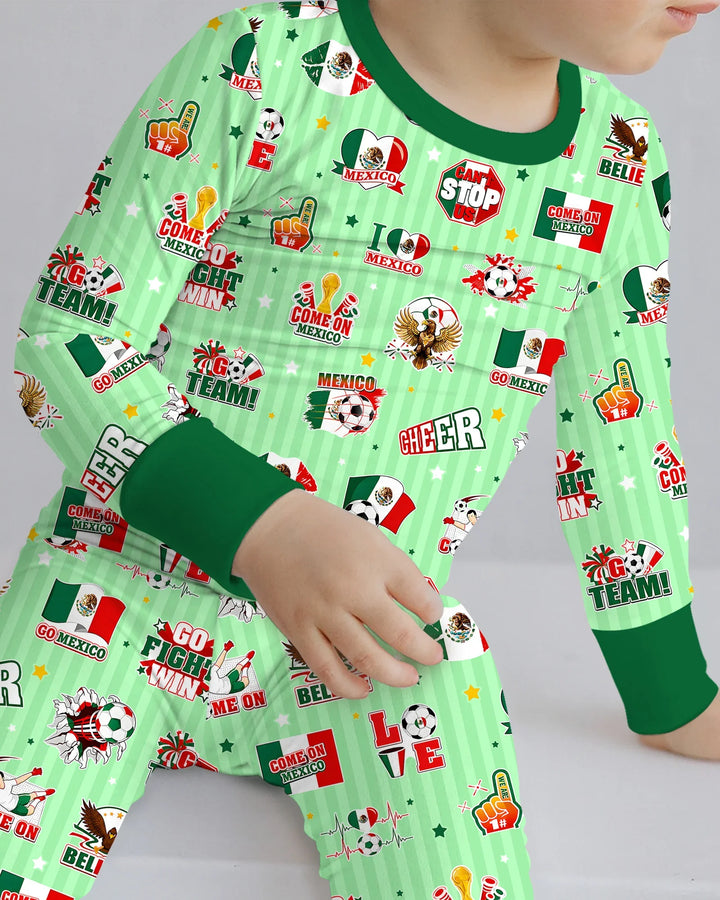 Zweiteiliges Langarm-Pyjama-Set mit Sommerfrüchten