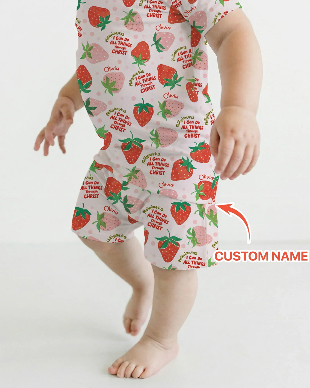 I Can Do All Things Through Christ Bamboo Two Piece Short Sleeve Shorts Pajama Set