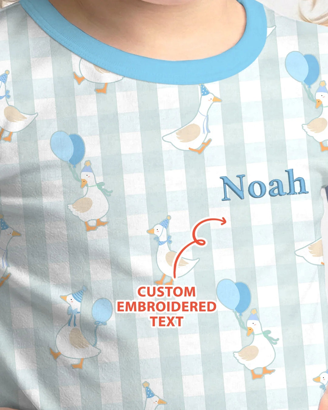 Custom Embroidered Birthday Boy/Girl Baby Bamboo Two Piece Long Sleeve Pajama Set
