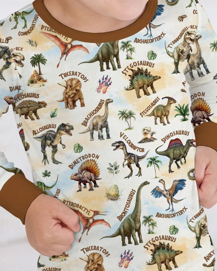 Dino Discovery Bamboo Two Piece Long Sleeve Pajama Set