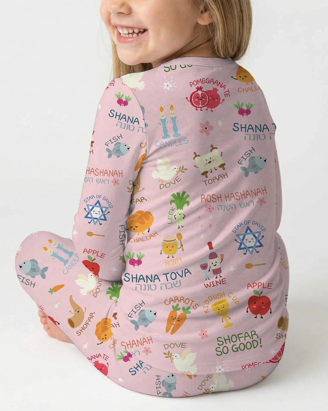Zweiteiliges Langarm-Pyjama-Set mit Sommerfrüchten