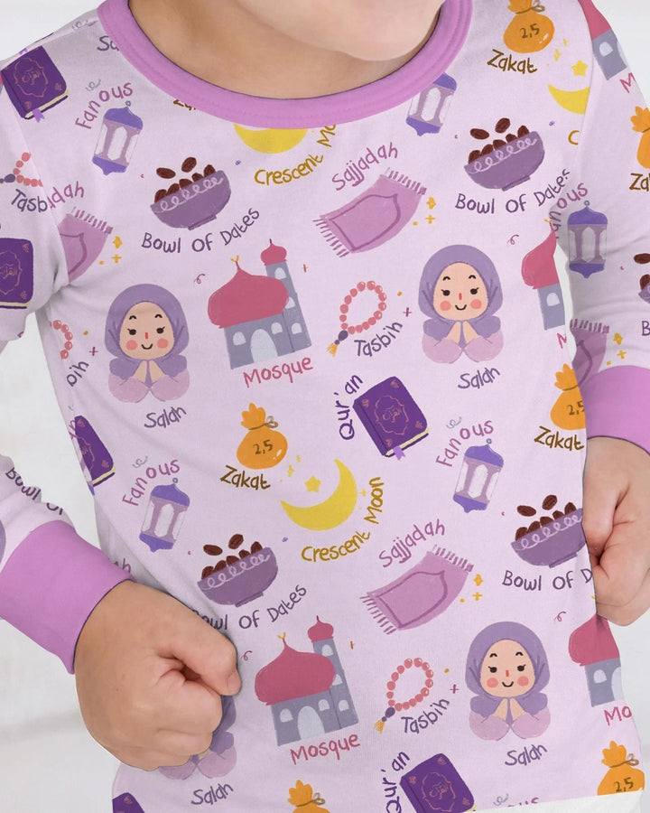 Zweiteiliges Langarm-Pyjama-Set mit Sommerfrüchten