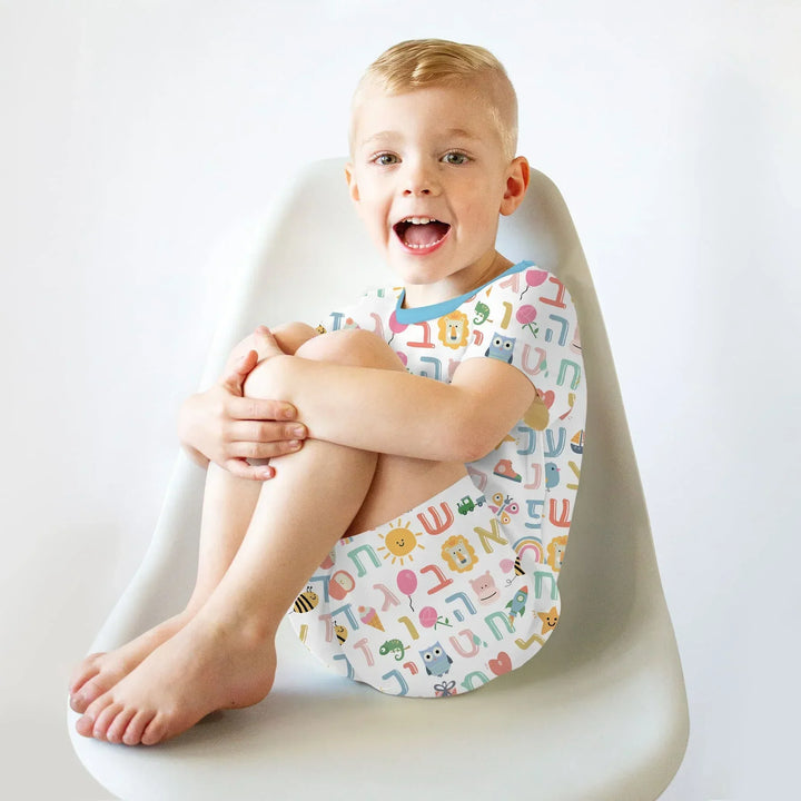 Hebrew Alphabet Two Piece Short Sleeve Shorts Pajama Set , Hebrew Alphabet Two Piece Short Sleeve Shorts Pajama Set - 12-18M / Blue