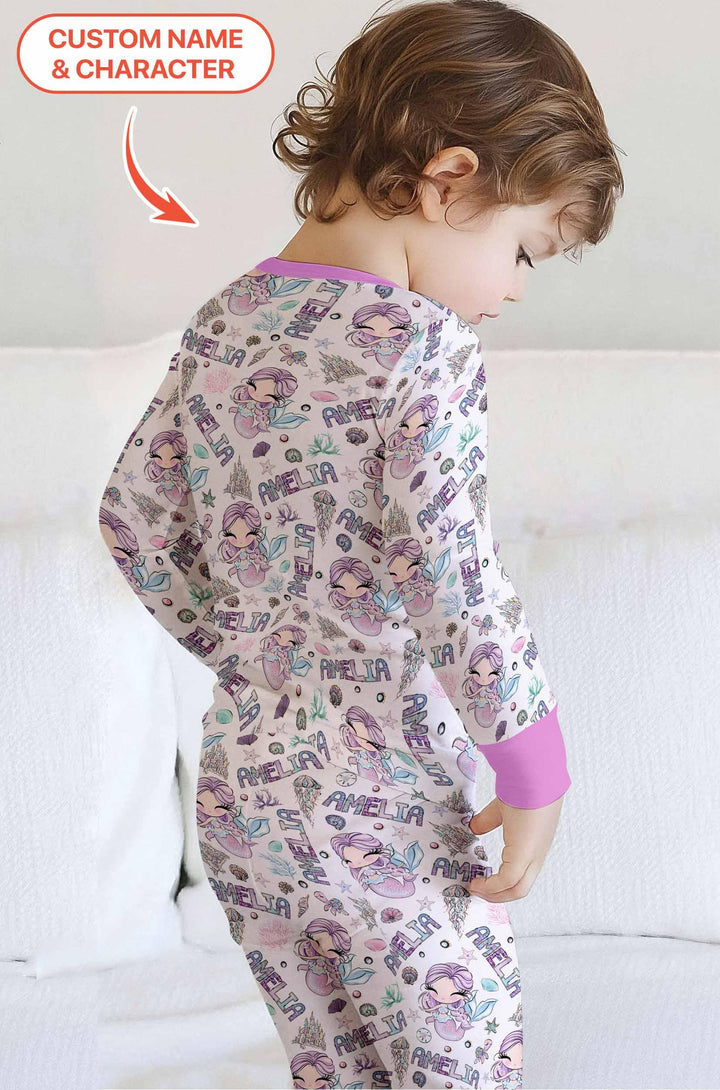 Zweiteiliges Langarm-Pyjama-Set mit Sommerfrüchten