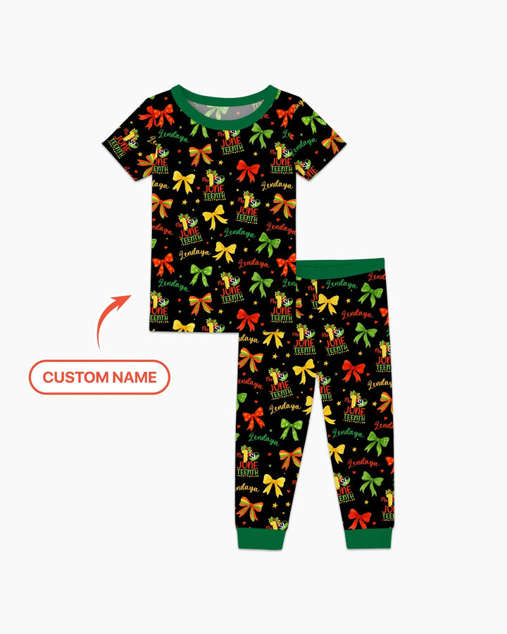 Little Miss Juneteenth Bamboo Two Piece Short Sleeve Pajama Set
