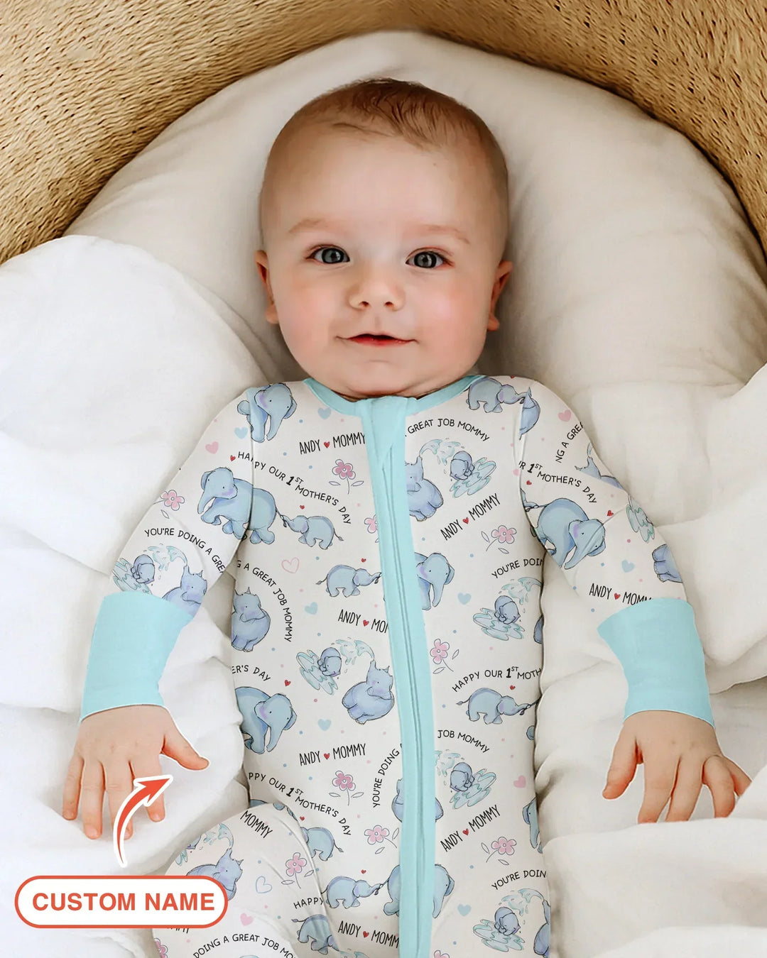 Gerippte Babykleidung mit individuellem Foto - Weich &amp; Skizzenhaft