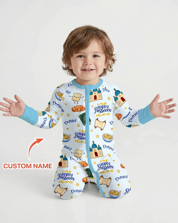 Custom name "Pesach Sameach" Bamboo Convertible Zippy