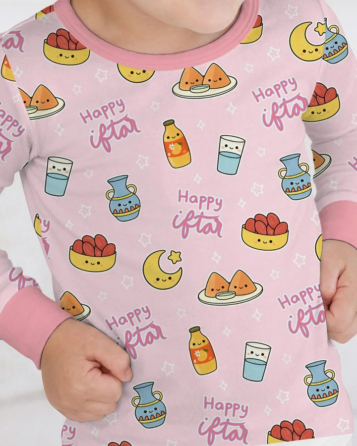 Zweiteiliges Langarm-Pyjama-Set mit Sommerfrüchten