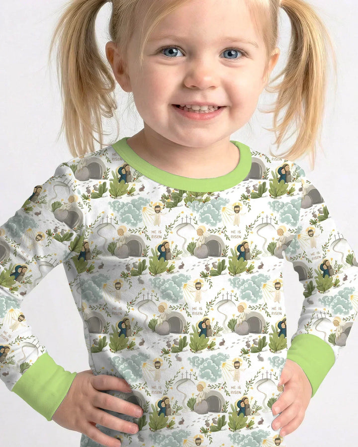 Zweiteiliges Langarm-Pyjama-Set mit Sommerfrüchten